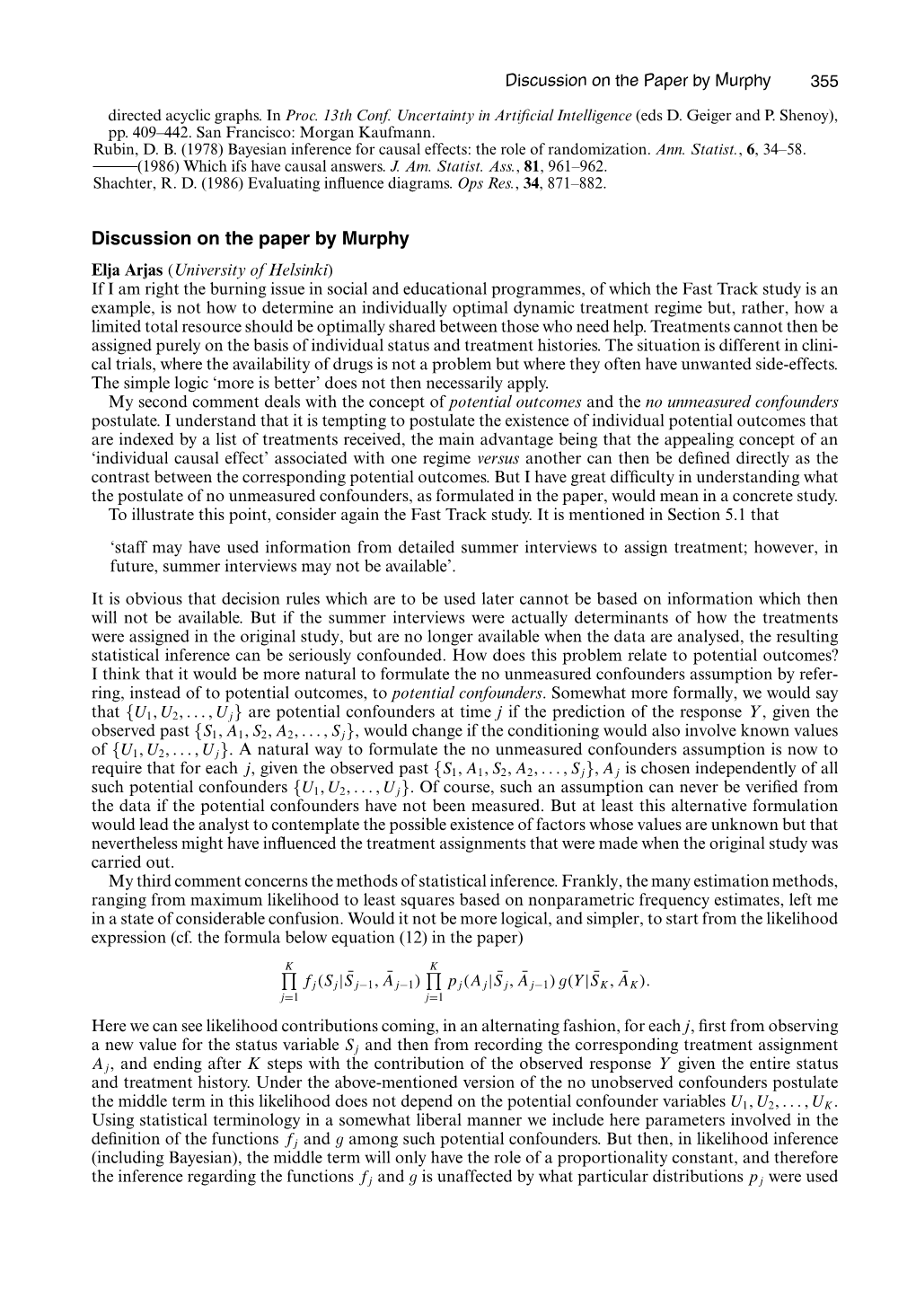 Discussion on the Paper by Murphy 355 Directed Acyclic Graphs