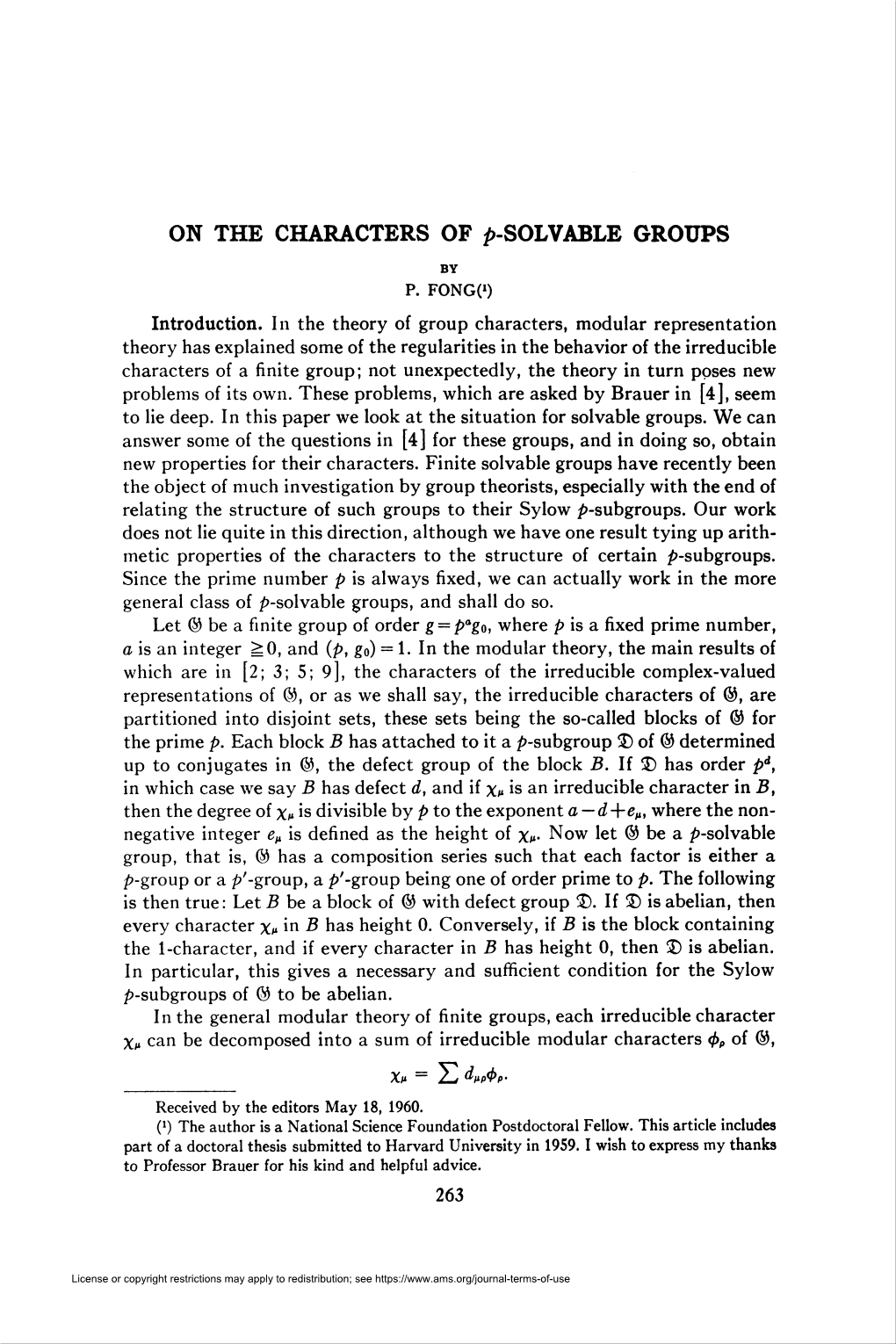 On the Characters of ¿-Solvable Groups