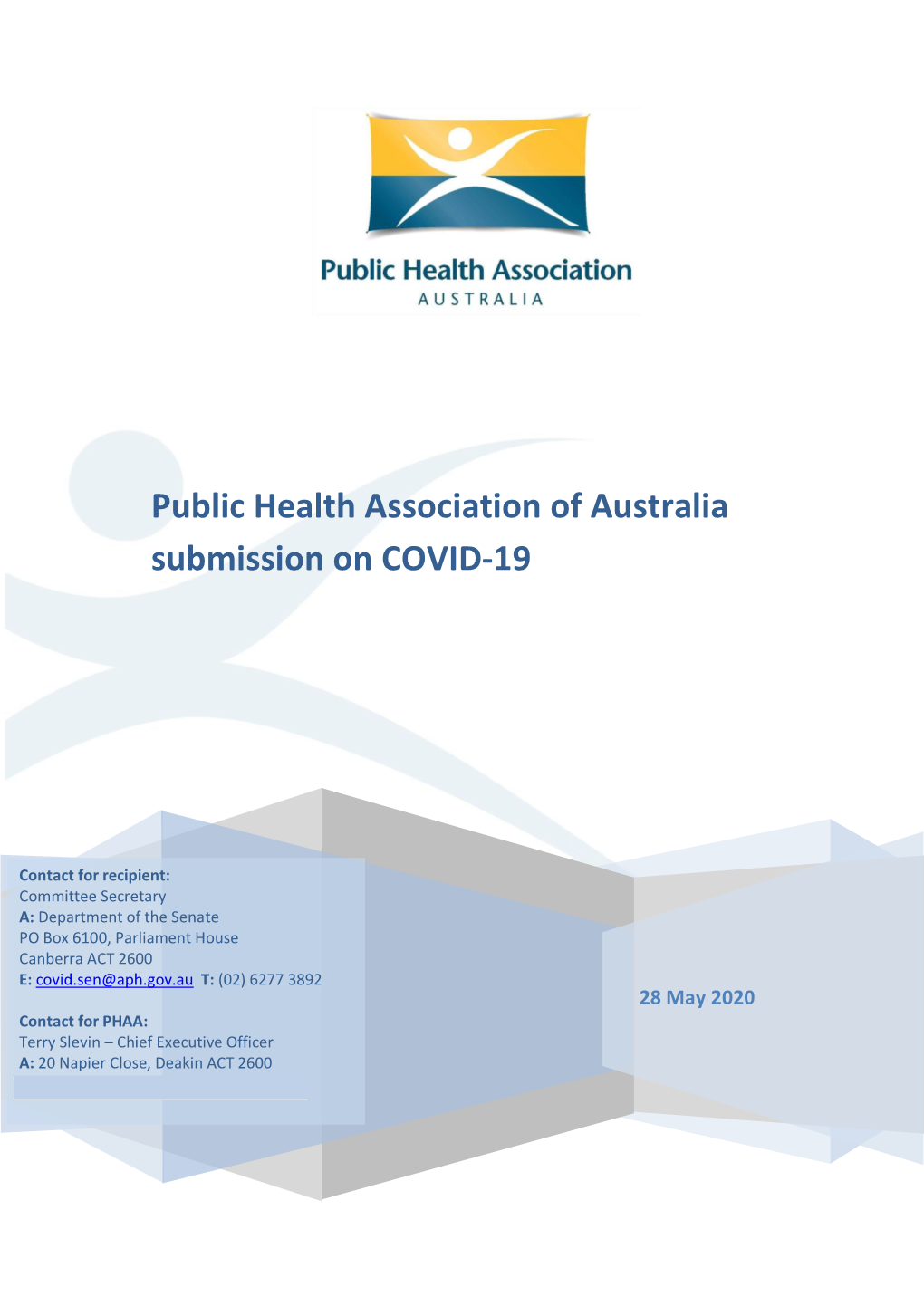 Public Health Association of Australia Submission on COVID-19