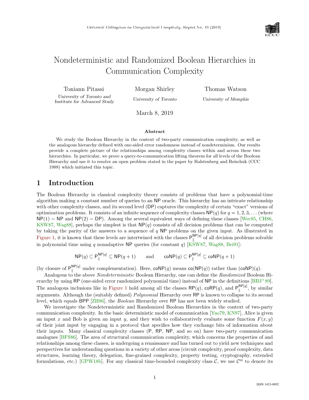 Nondeterministic and Randomized Boolean Hierarchies in Communication Complexity