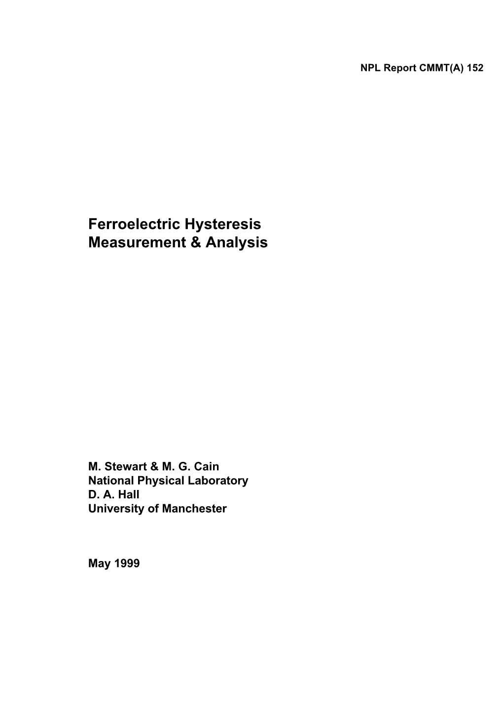 Ferroelectric Hysteresis Measurement & Analysis