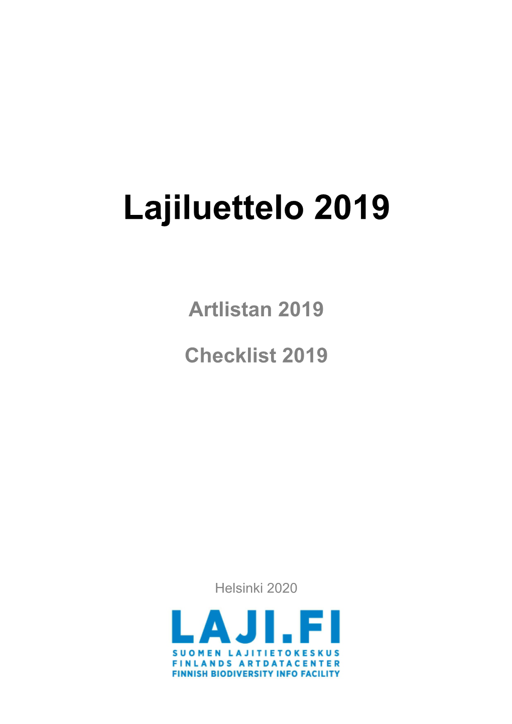 Lajiluettelo 2019