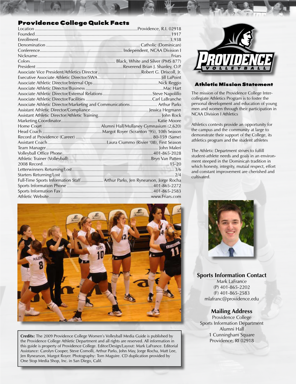 Providence College Quick Facts Sports Information Contact Mailing
