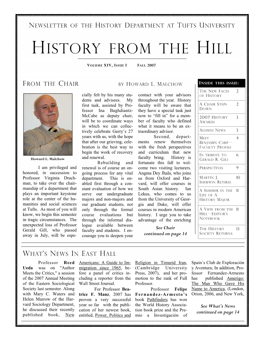 Volume XIV, Issue 1, History