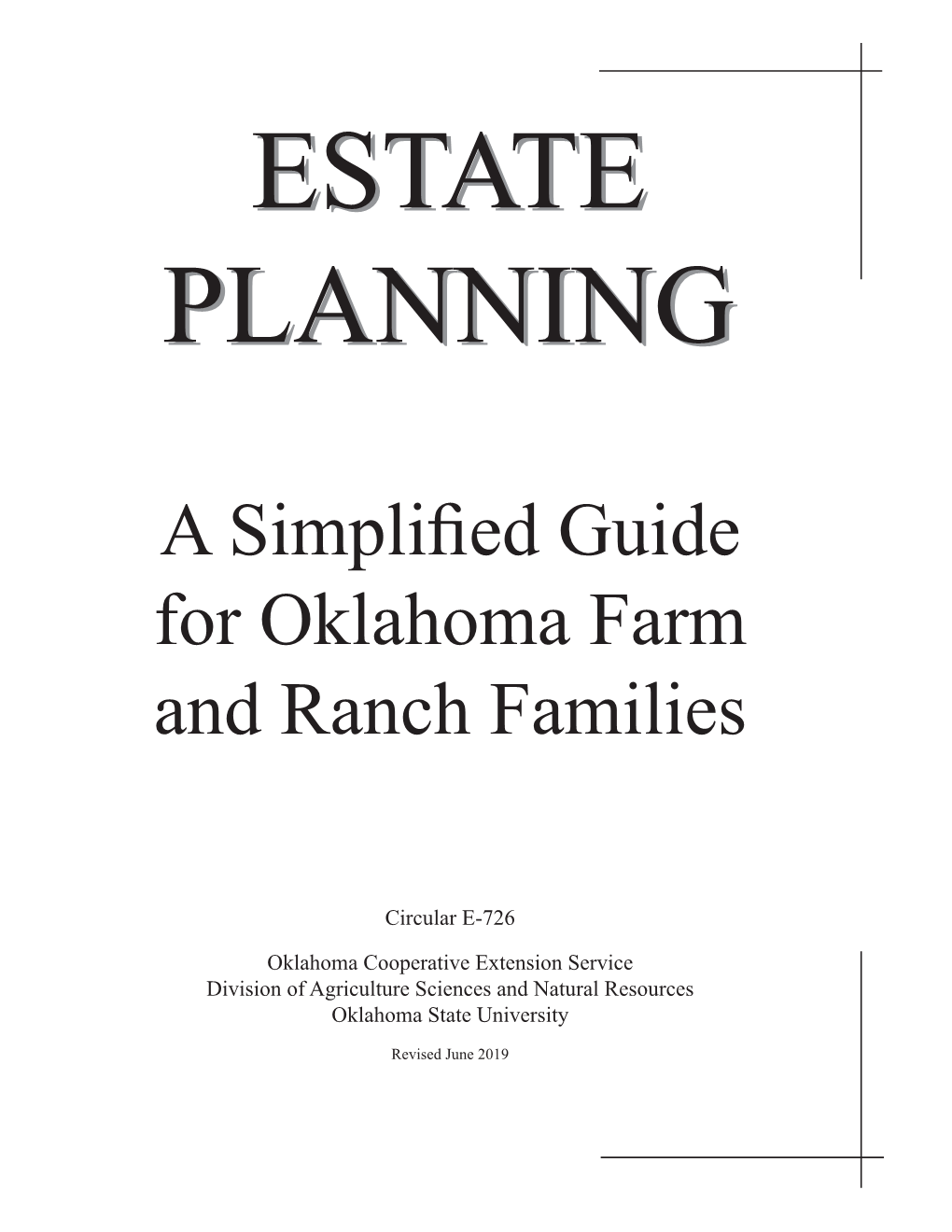 A Simplified Guide for Oklahoma Farm and Ranch Families