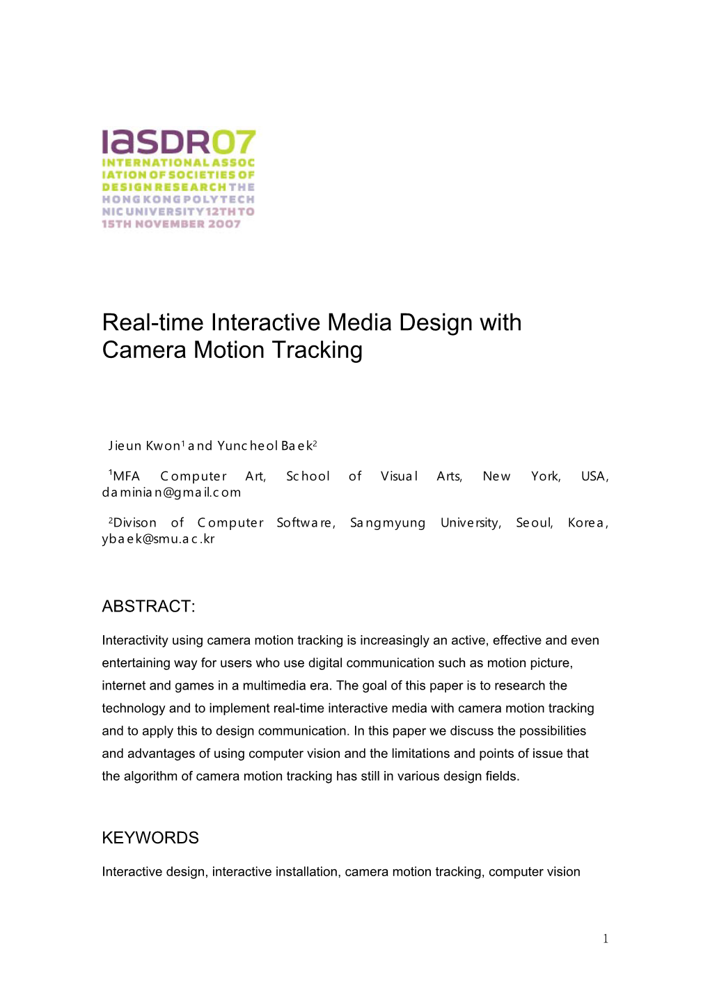 Real-Time Interactive Media Design with Camera Motion Tracking