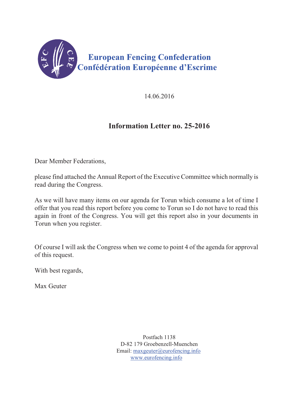 Information Letter No. 25-2016