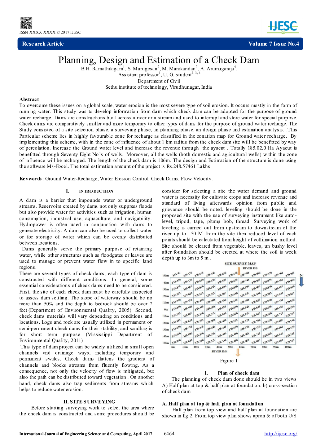 Planning, Design and Estimation of a Check Dam B.H