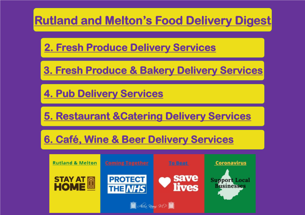 Rutland and Melton's Food Delivery Digest