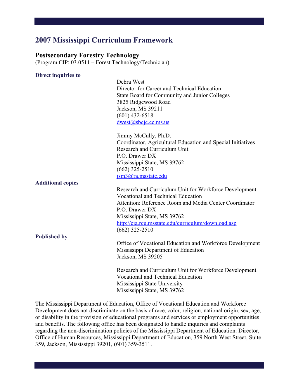 Postsecondary Forestry Technology