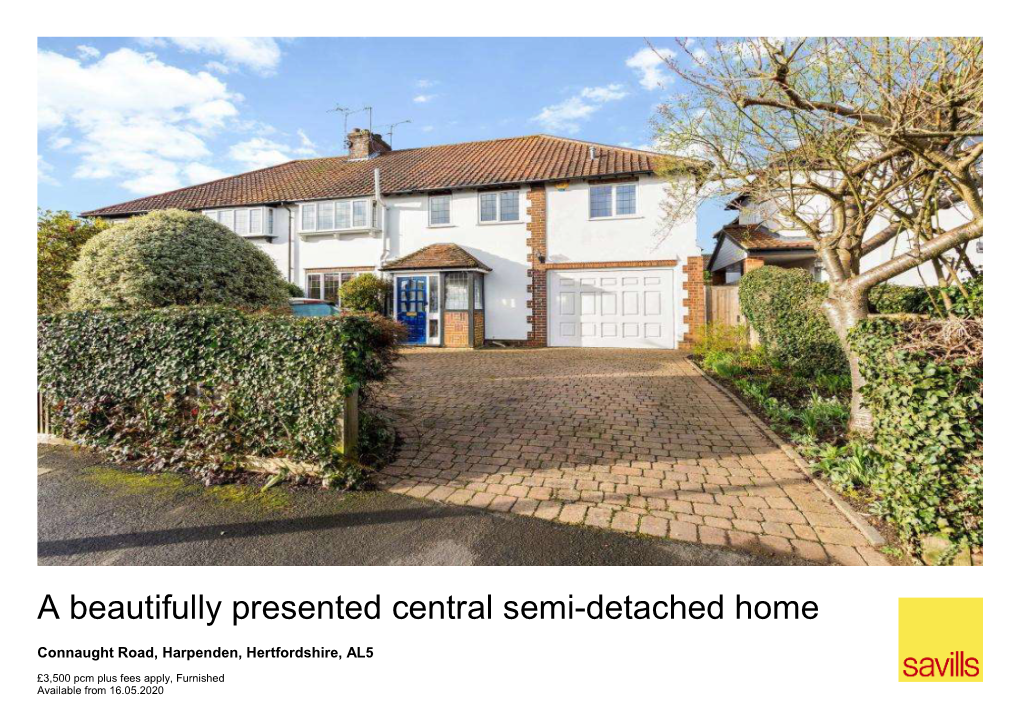 A Beautifully Presented Central Semi-Detached Home