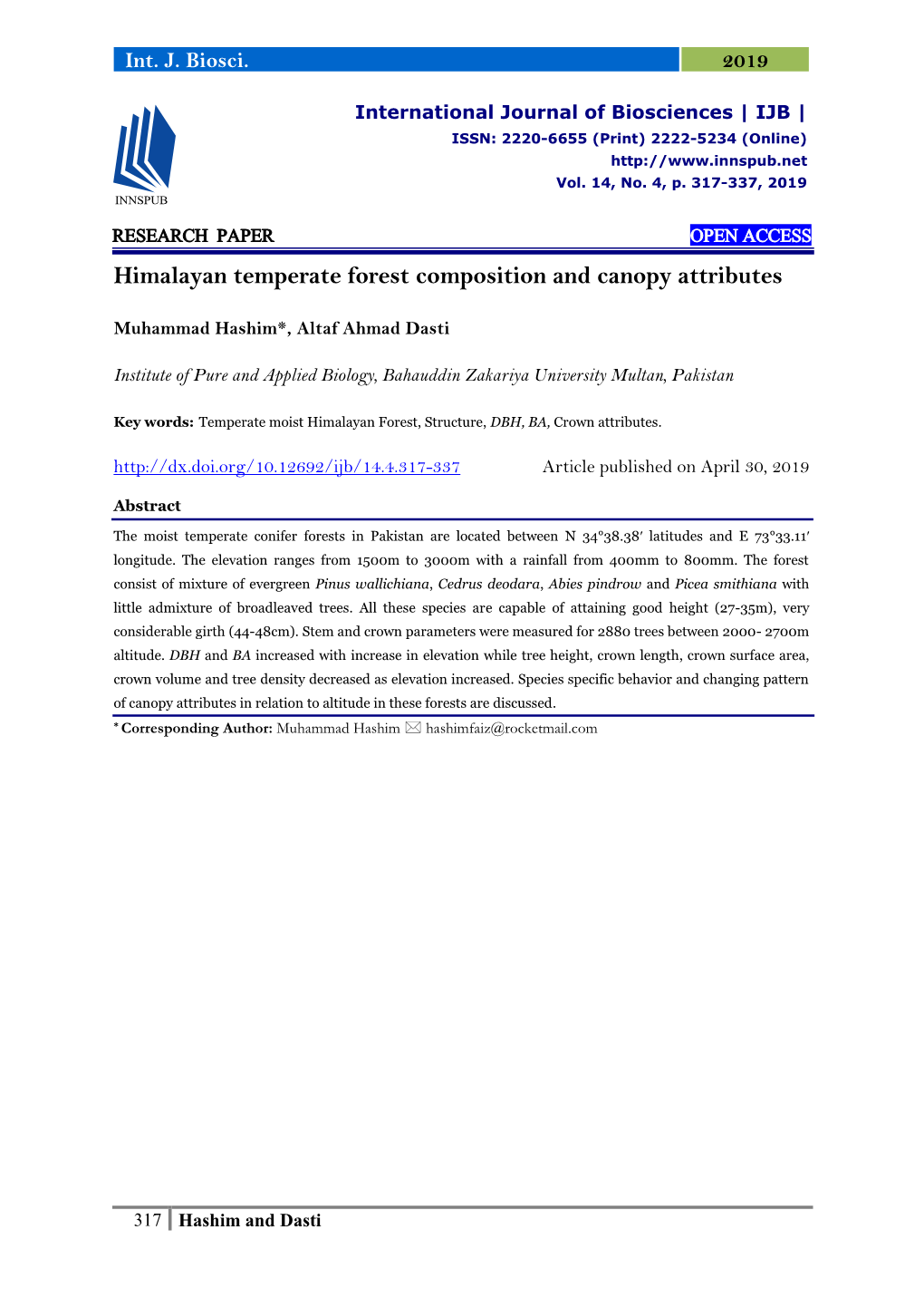 Himalayan Temperate Forest Composition and Canopy Attributes