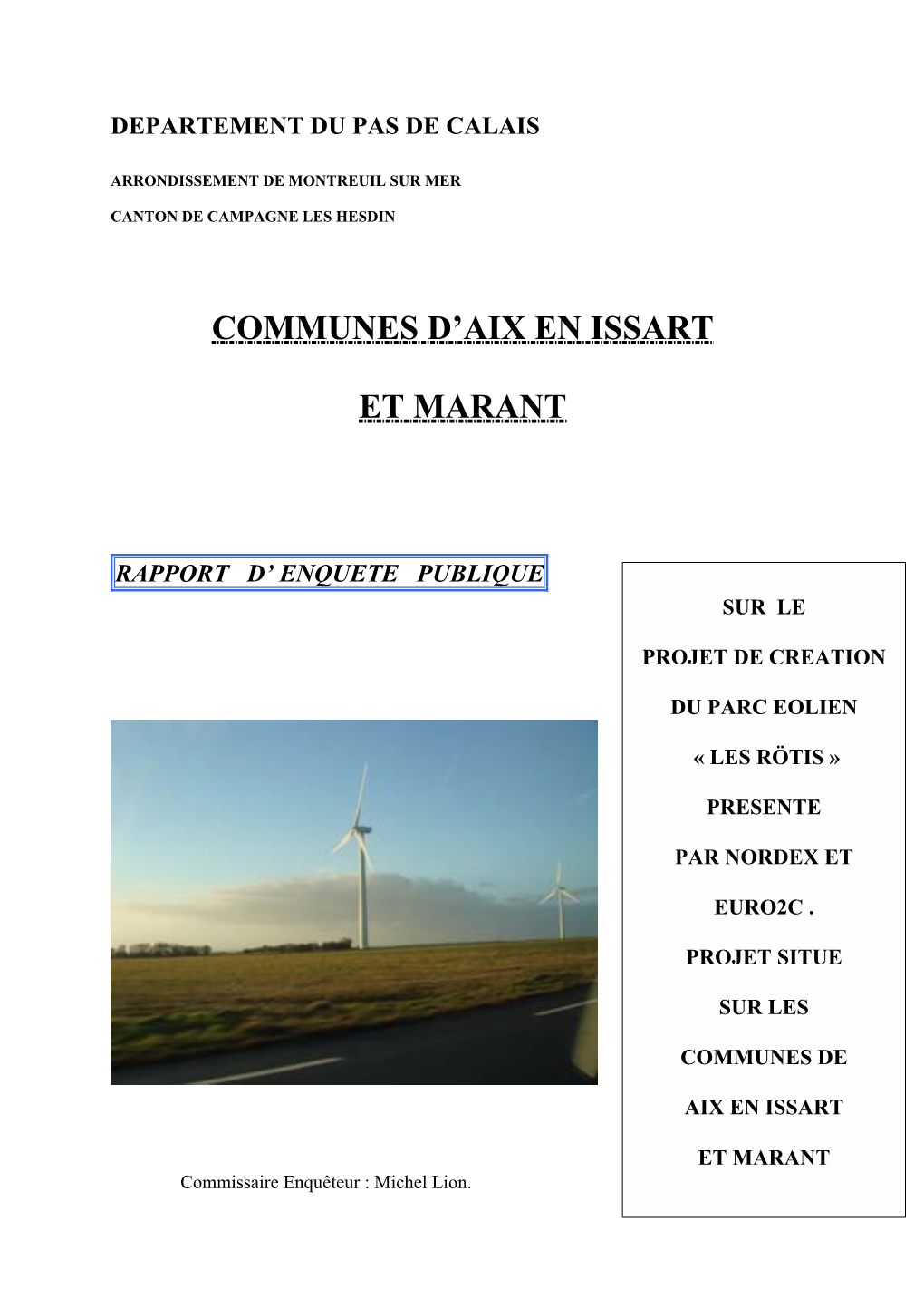 Communes D'aix En Issart Et Marant