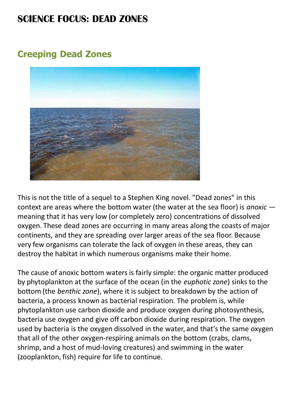 Science Focus: Dead Zones