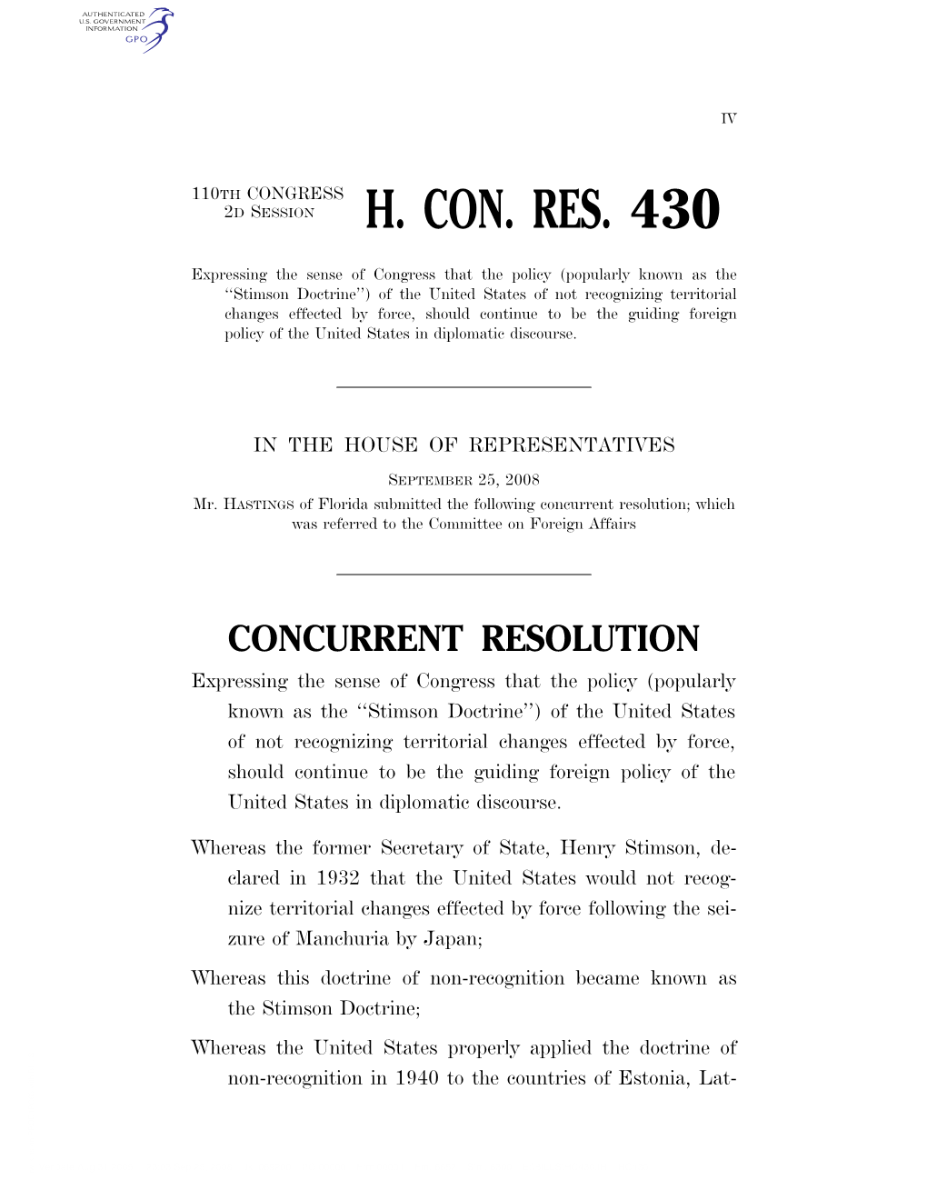 H. Con. Res. 430