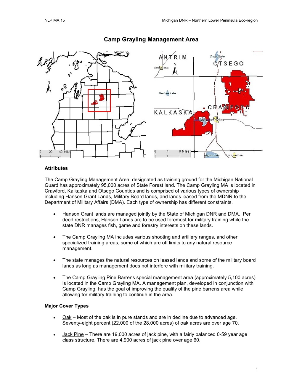 Camp Grayling MA Brief