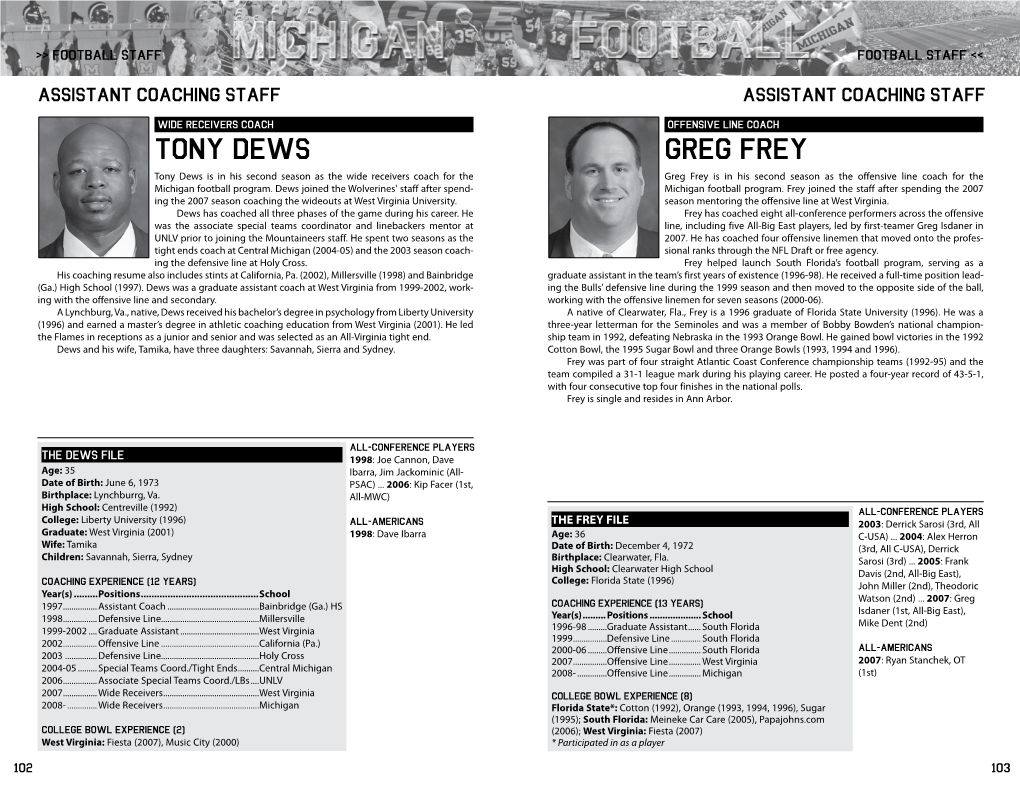 Tony Dews Greg Frey