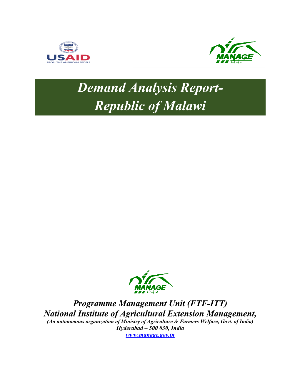 Demand Analysis Report- Republic of Malawi