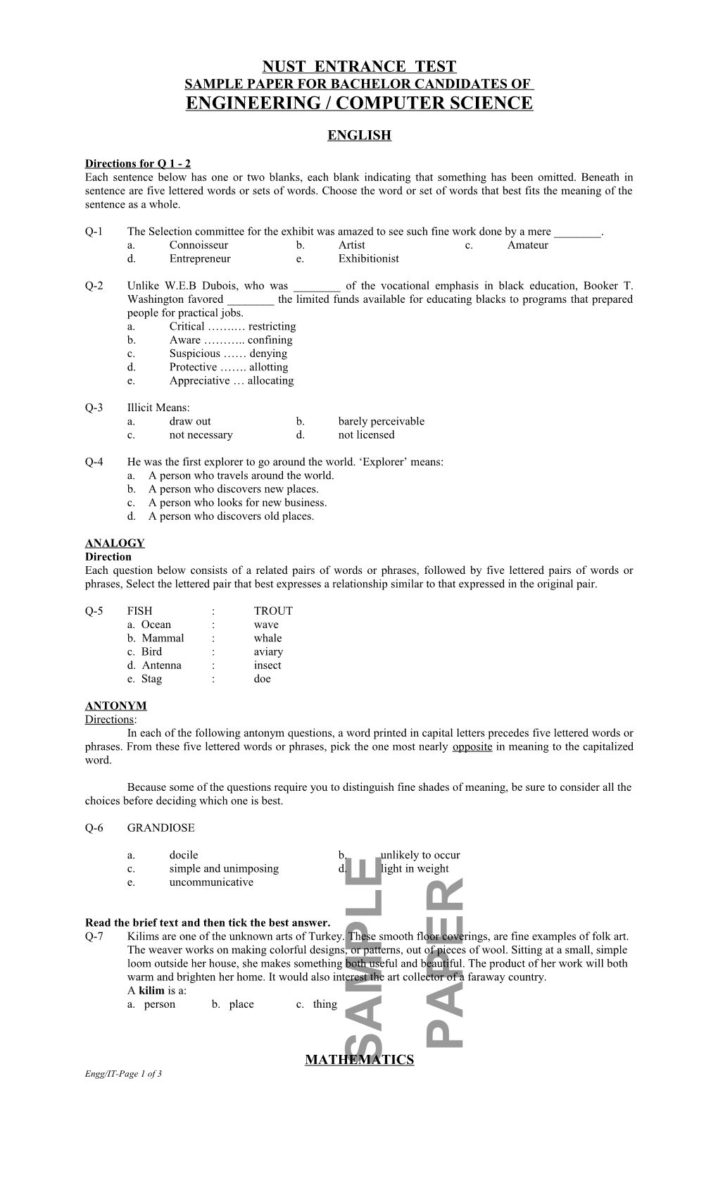 General Maths Mba (It)