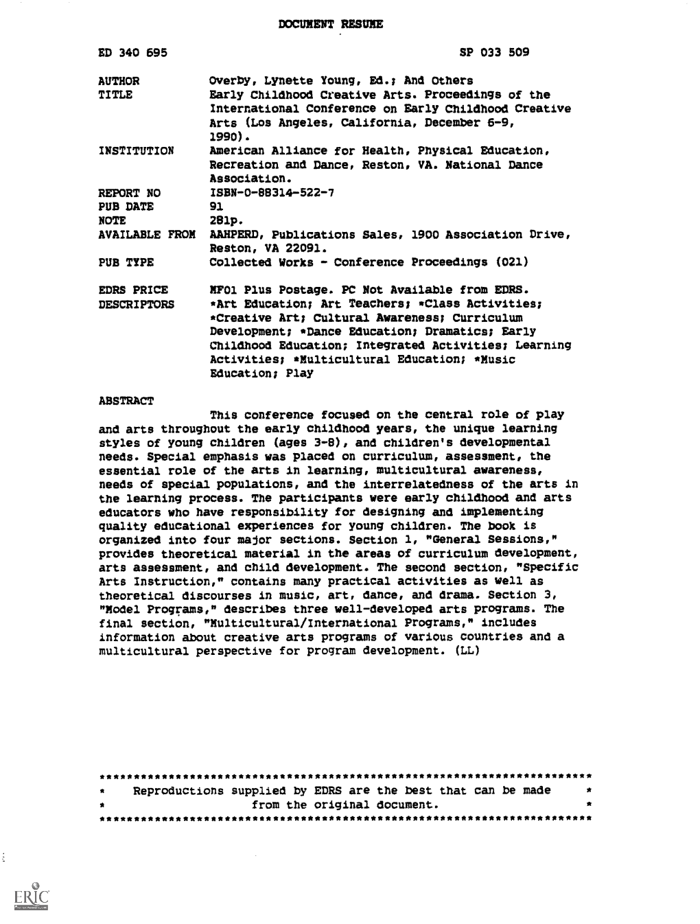 DOCUMENT RESUME ED 340 695 SP 033 509 AUTHOR Overby