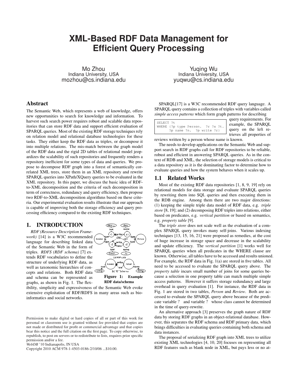 XML-Based RDF Data Management for Efficient Query Processing