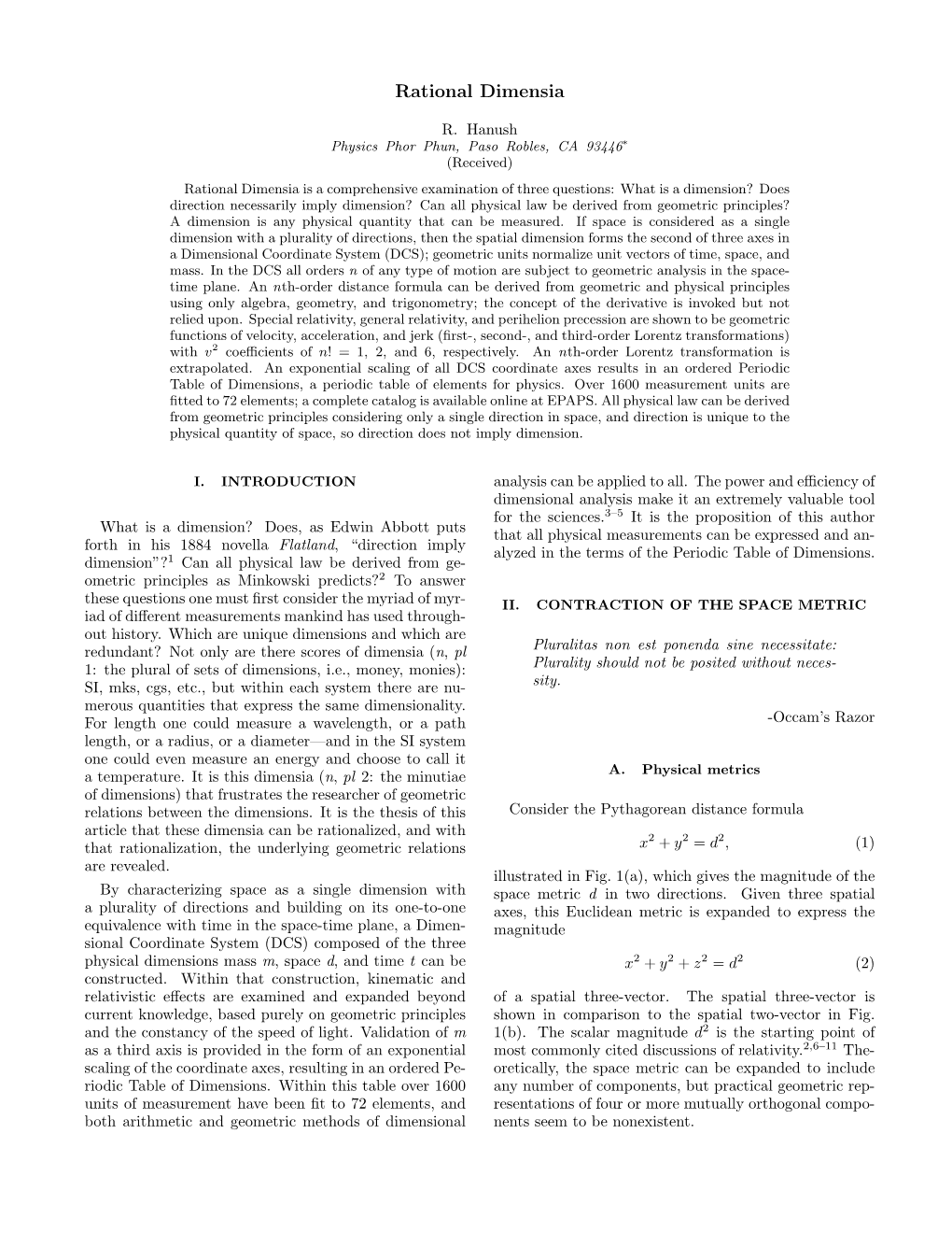 Rational Dimensia