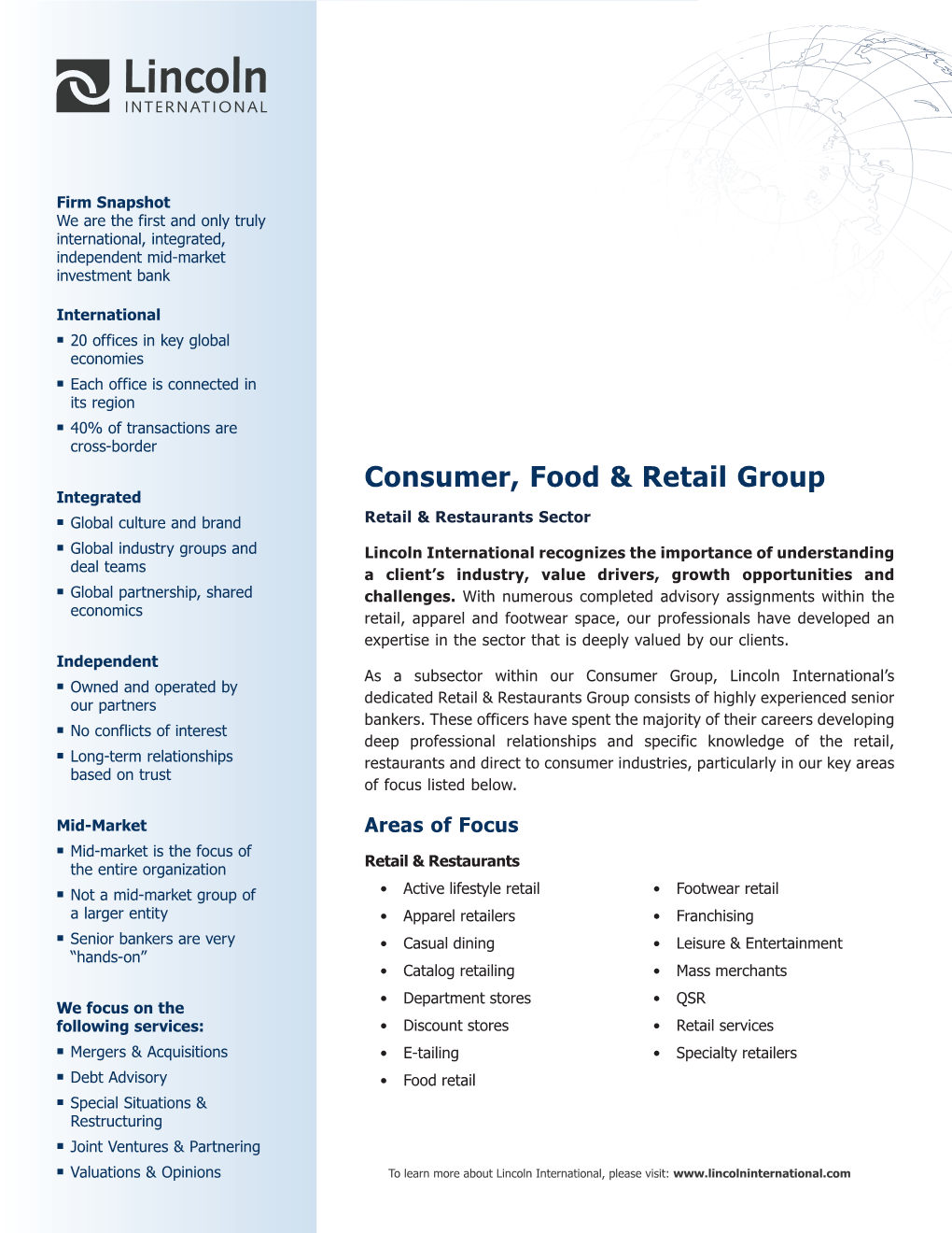 Consumer, Food & Retail Group