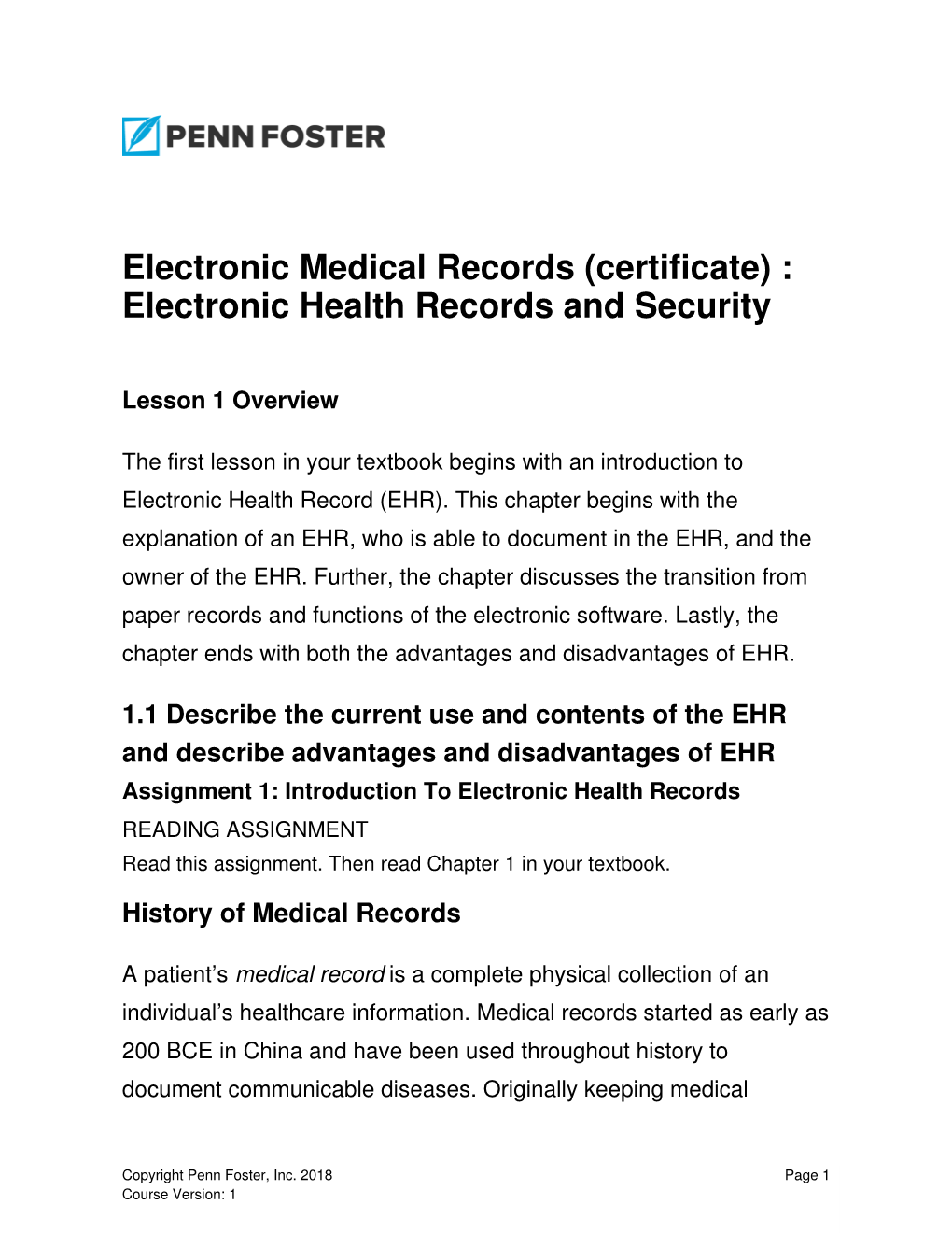 Electronic Medical Records (Certificate) : Electronic Health Records and Security