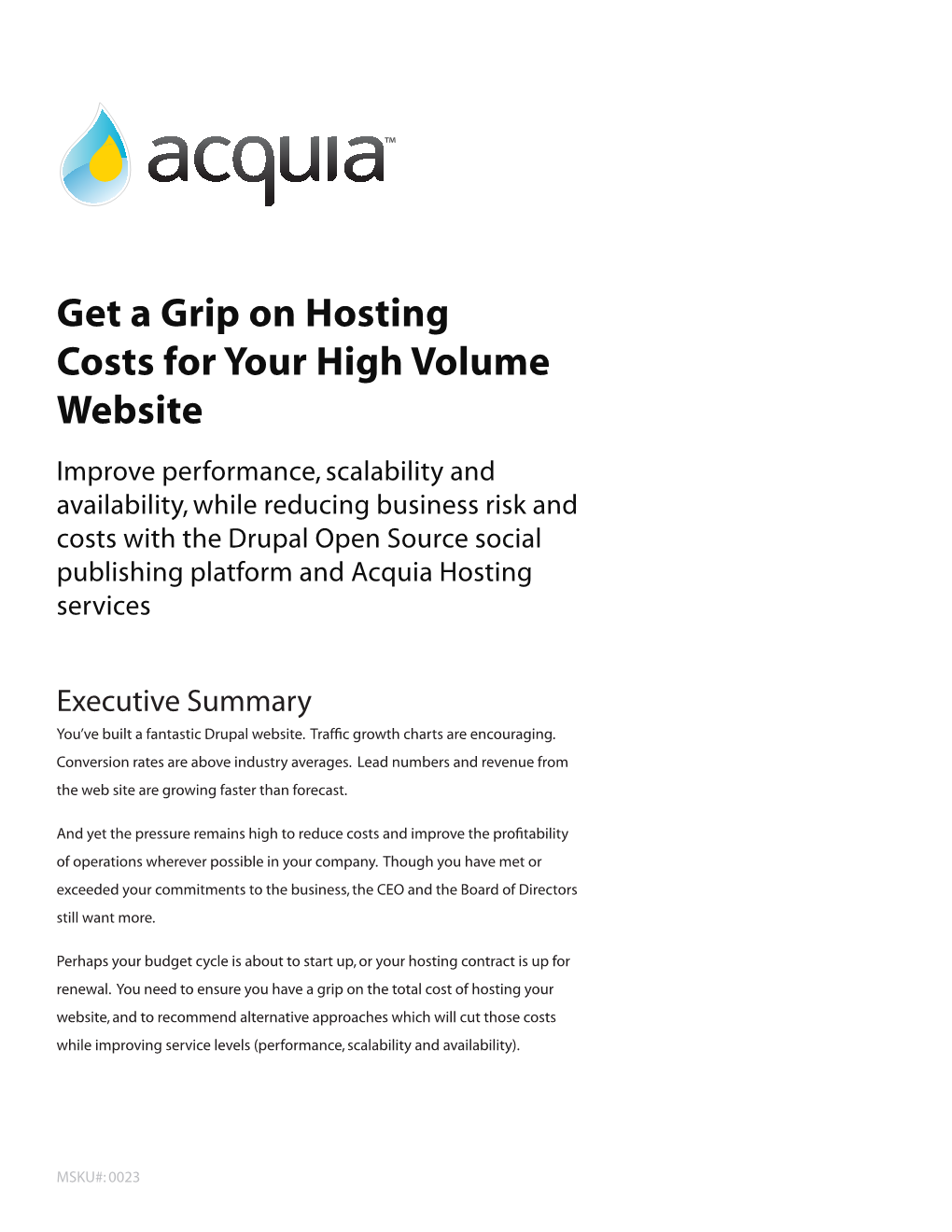 Get a Grip on Hosting Costs for Your High Volume Website