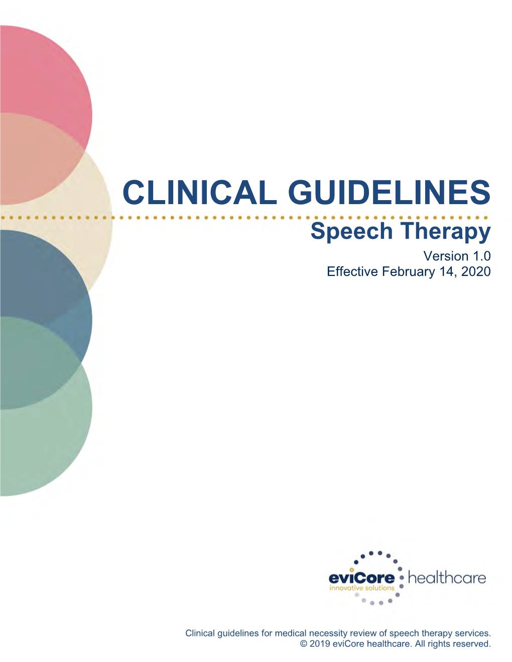 Evicore Speech Therapy Guidelines