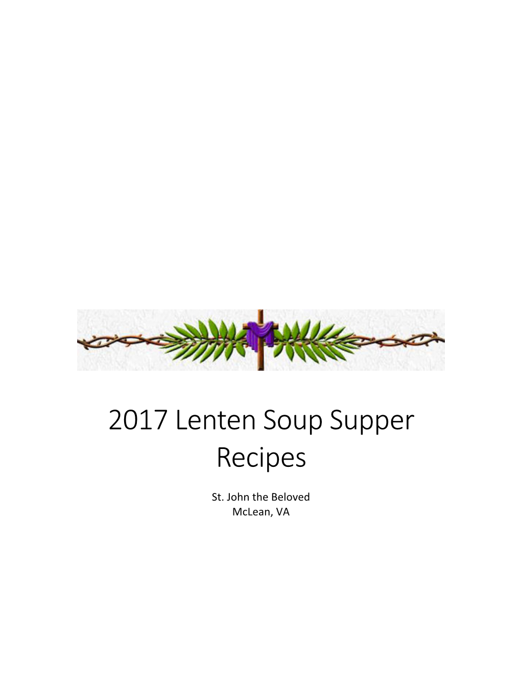 2017 Lenten Soup Supper Recipes