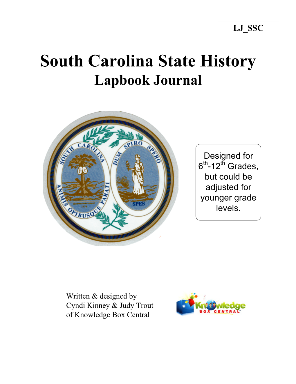 South Carolina State History Lapbook Journal LJ SSC