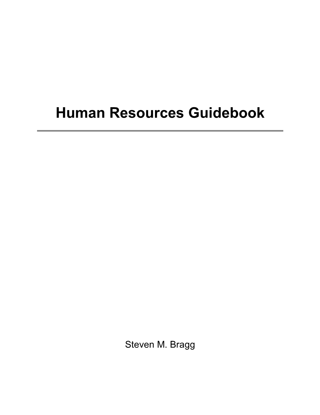 Human Resources Guidebook