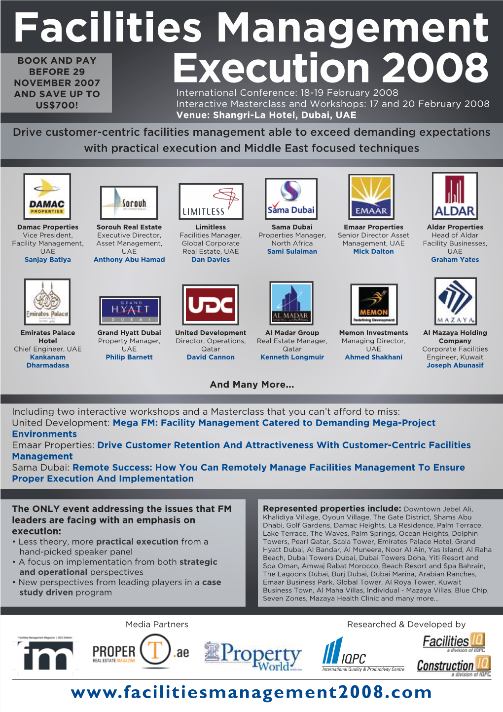 Facilities Management Execution 2008 Will the Highest-Level Decision Makers and Policy Makers 1