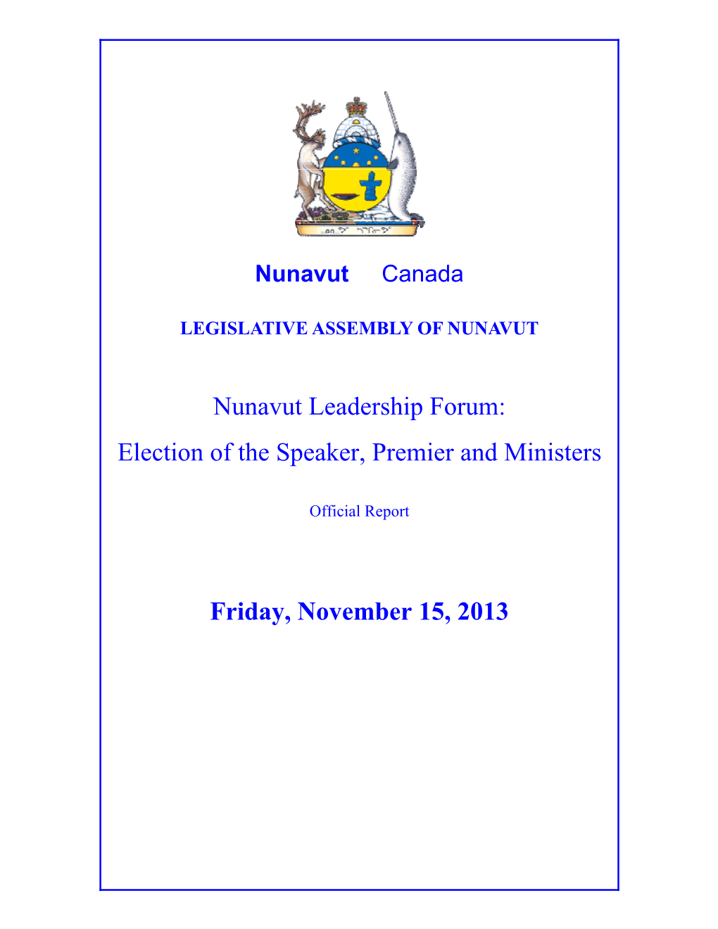 Nunavut Leadership Forum