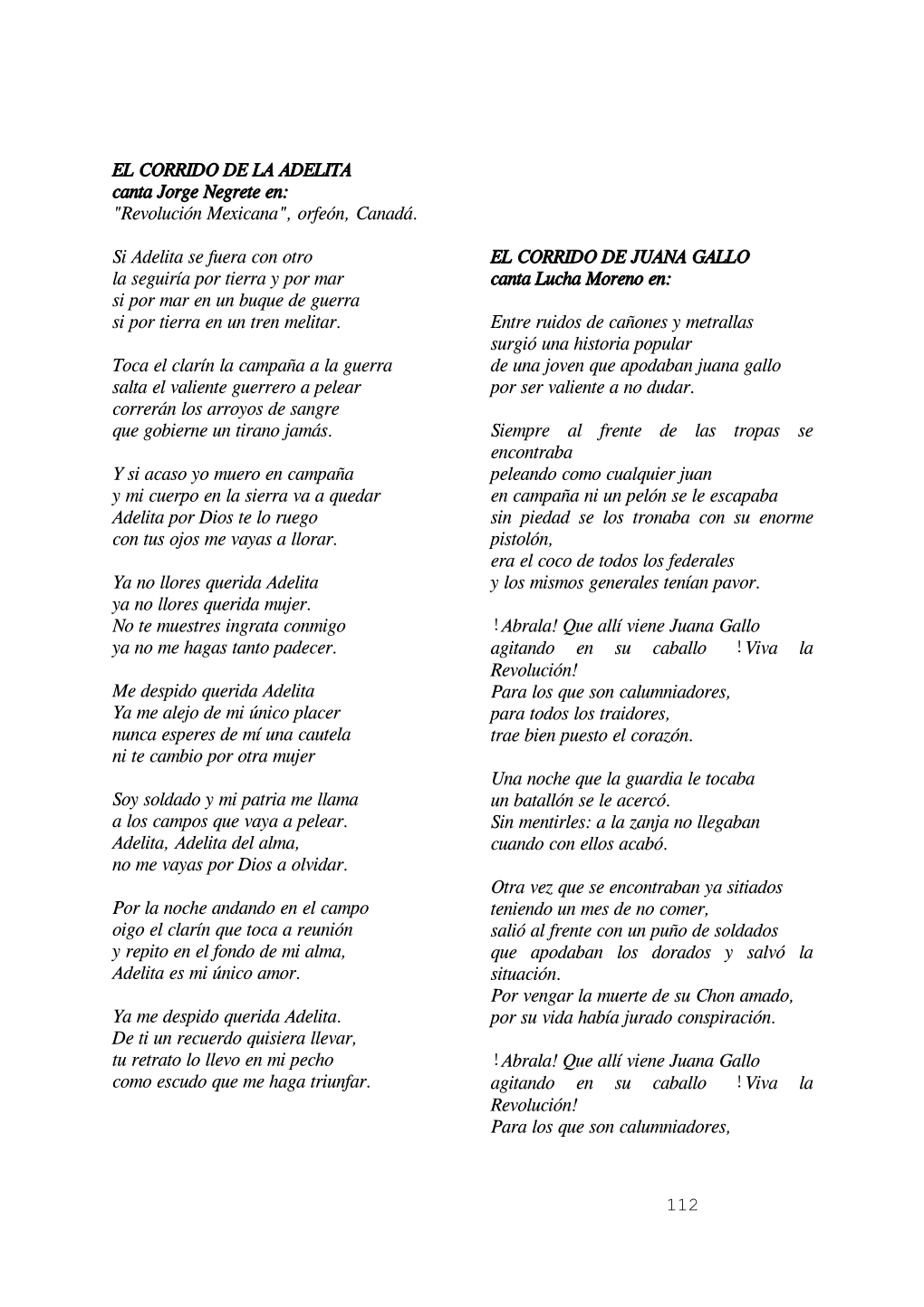 EL CORRIDO DE LA ADELITA Canta Jorge Negrete En: "Revolución Mexicana", Orfeón, Canadá