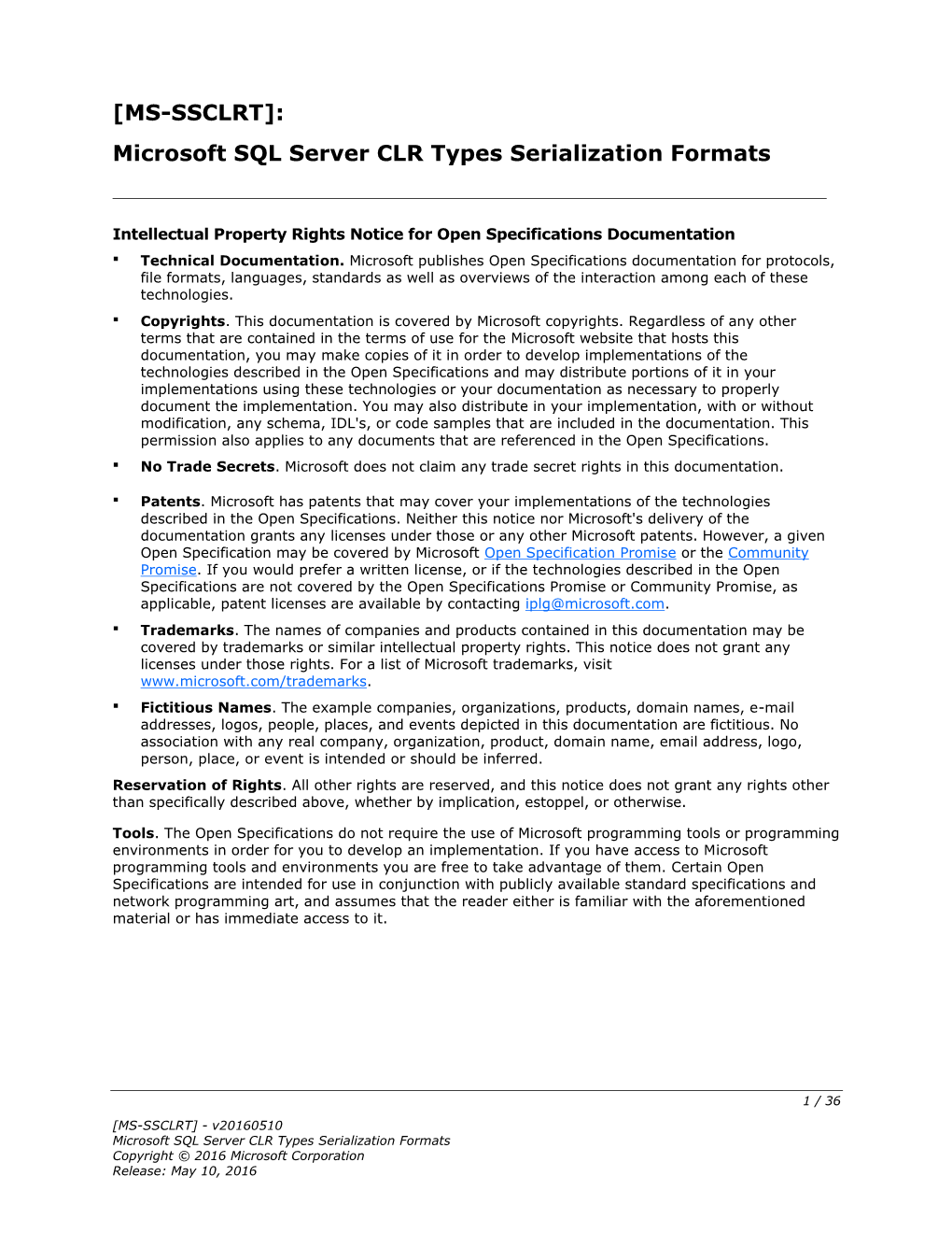 Microsoft SQL Server CLR Types Serialization Formats