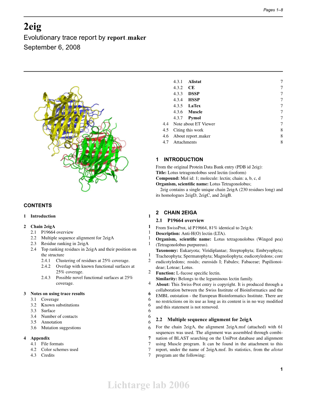 2Eig Lichtarge Lab 2006