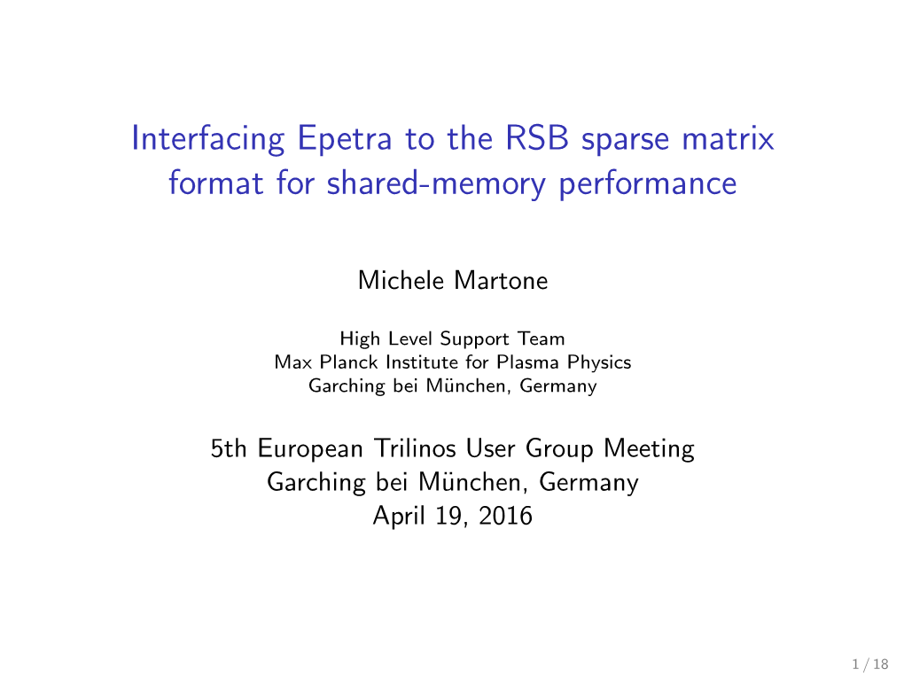 Interfacing Epetra to the RSB Sparse Matrix Format for Shared-Memory Performance