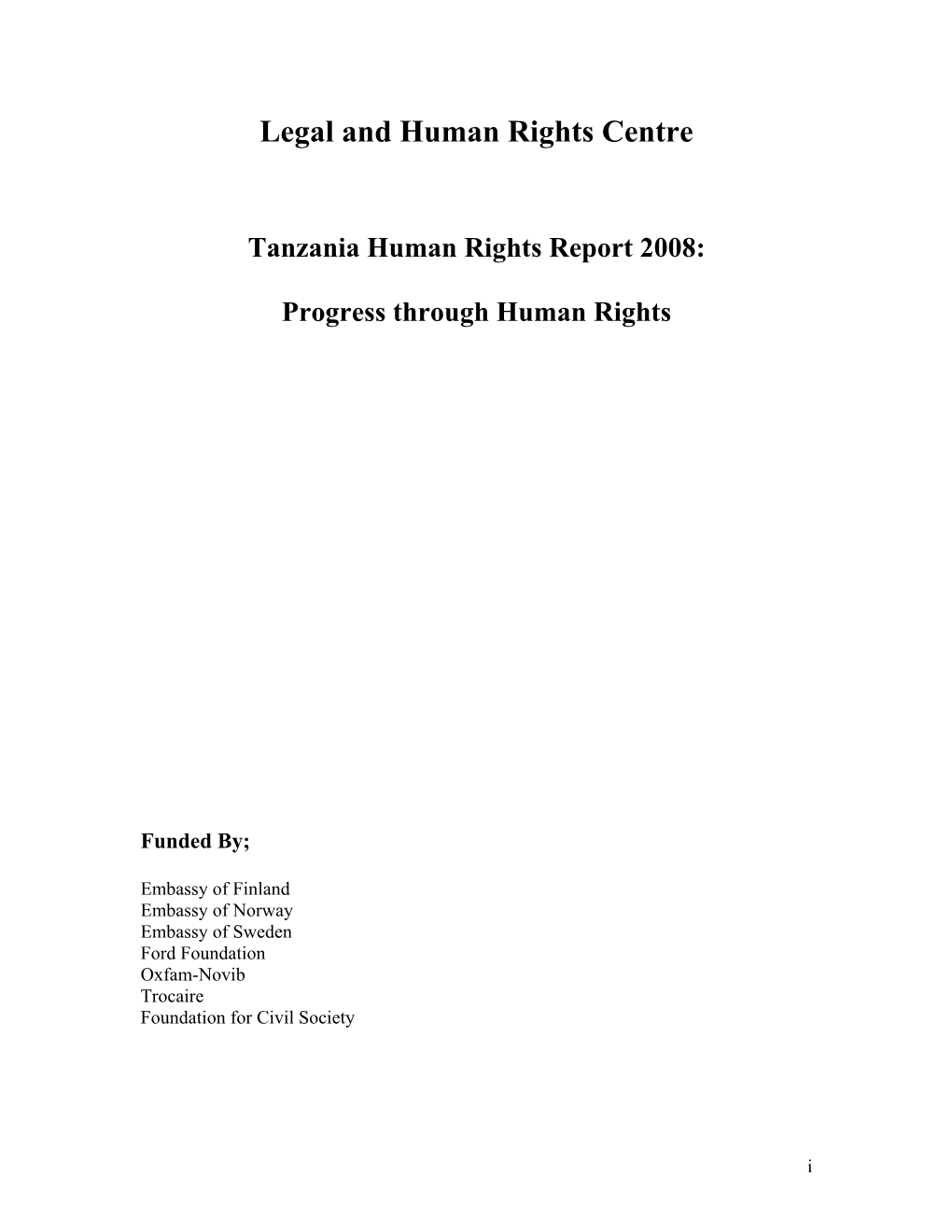 Tanzania Human Rights Report 2008