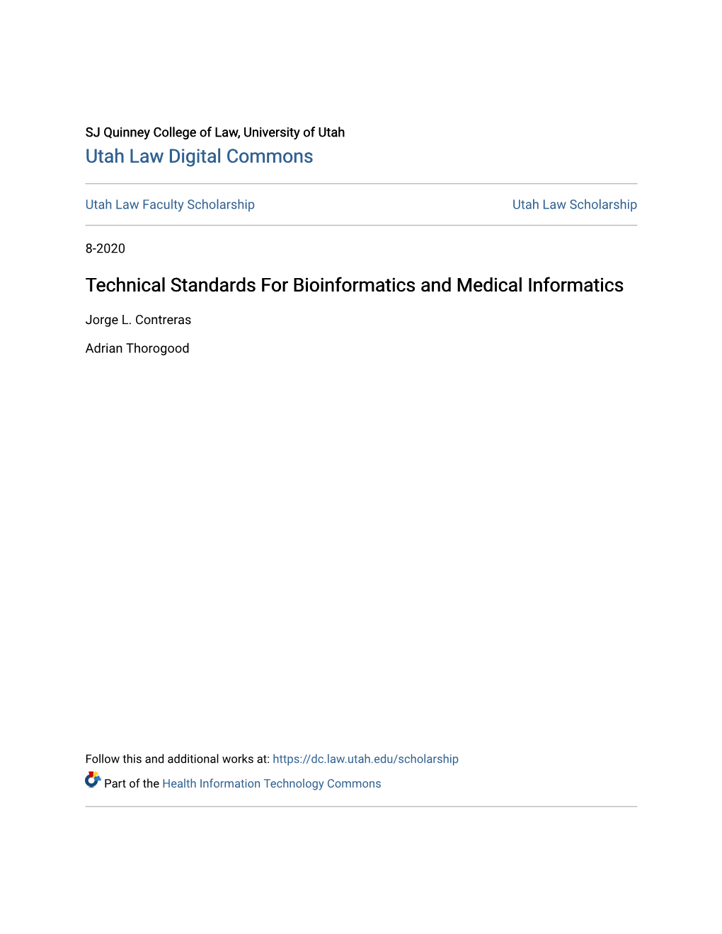 Technical Standards for Bioinformatics and Medical Informatics