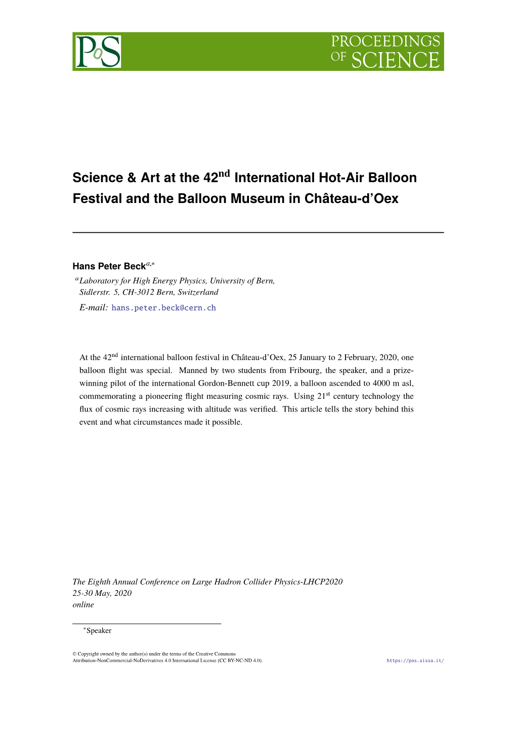 Science & Art at the 42 International Hot-Air Balloon Festival and The