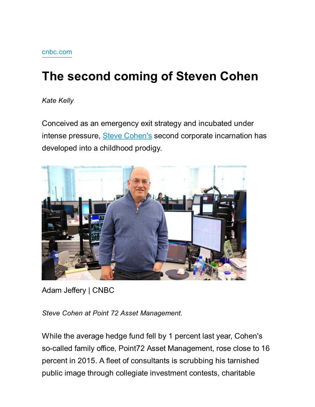 The Second Coming of Steven Cohen
