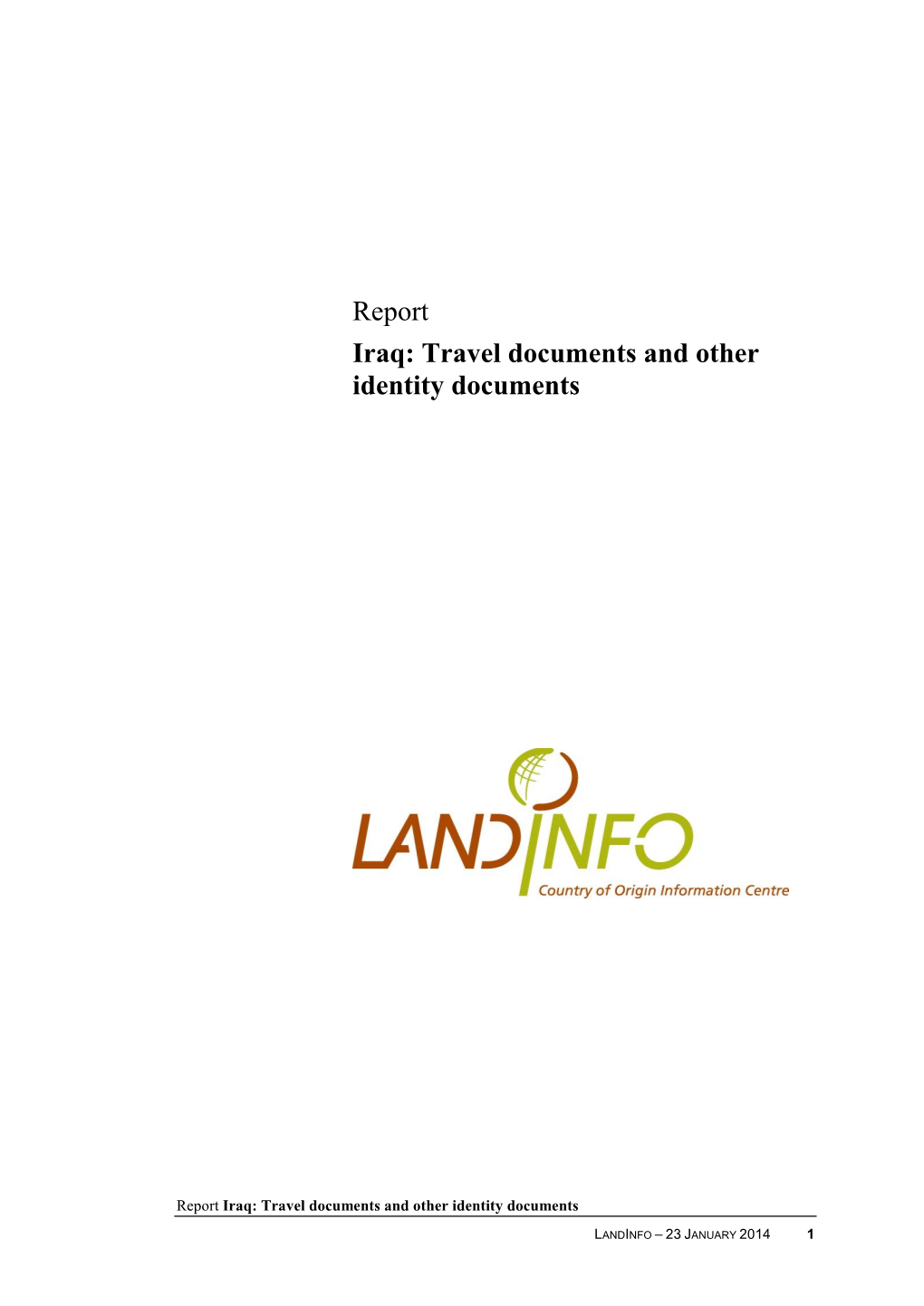 Report Iraq: Travel Documents and Other Identity Documents