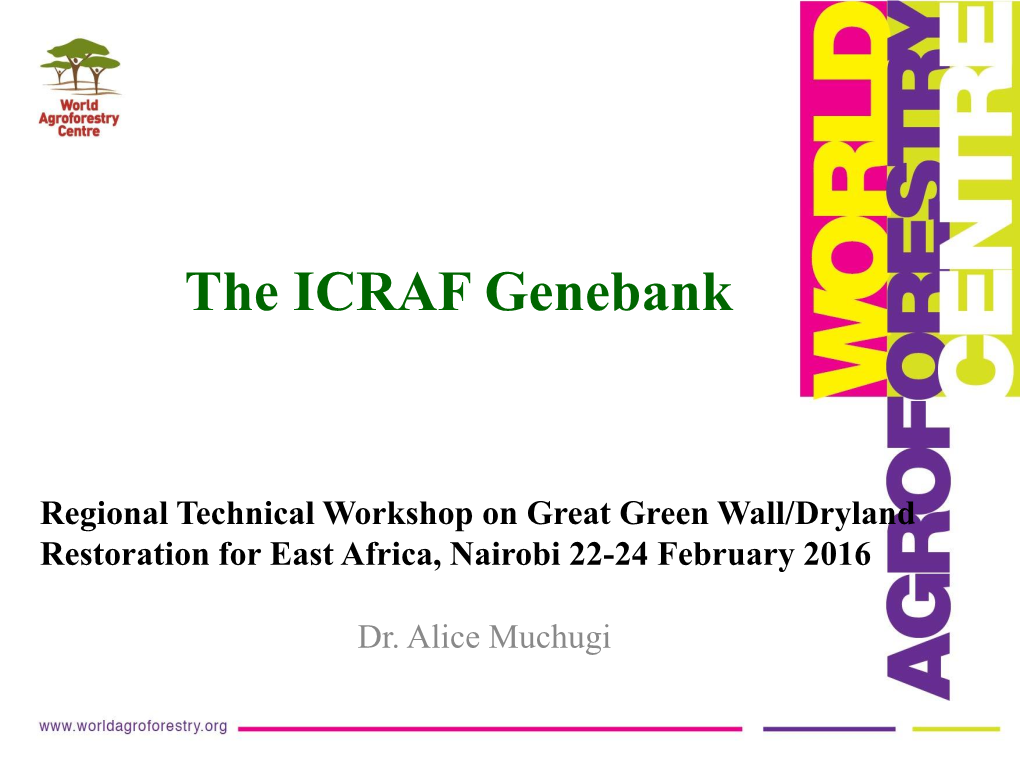 The ICRAF Genebank