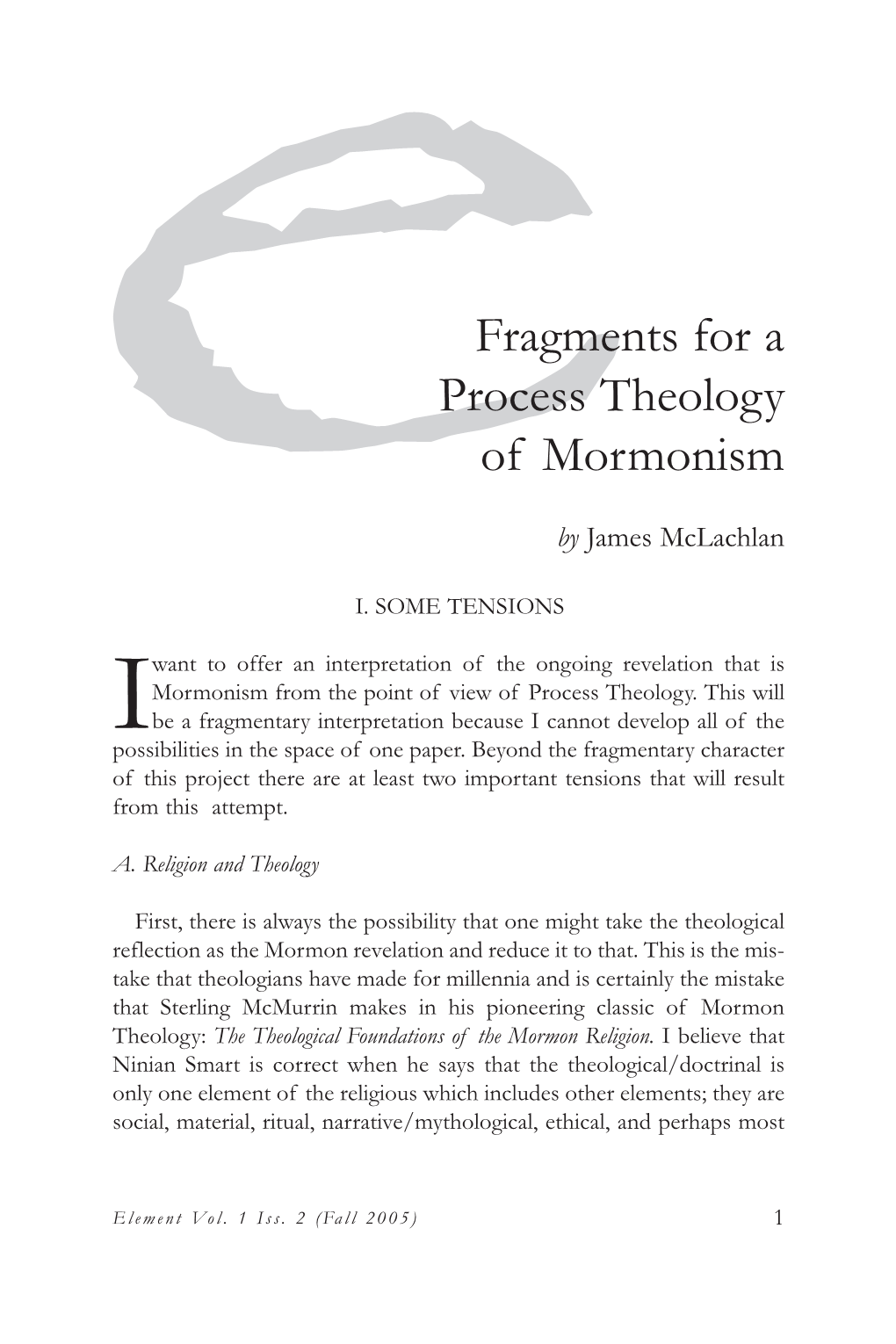 Fragments for a Process Theology of Mormonism