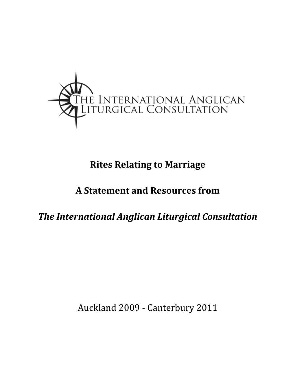 Rites Relating to Marriage a Statement and Resources from The