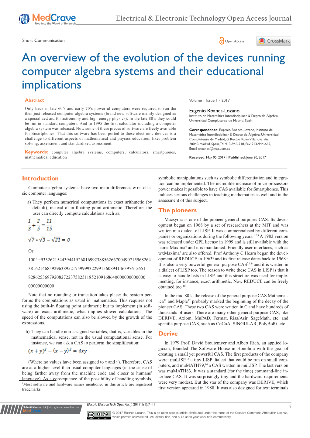 An Overview of the Evolution of the Devices Running Computer Algebra Systems and Their Educational Implications