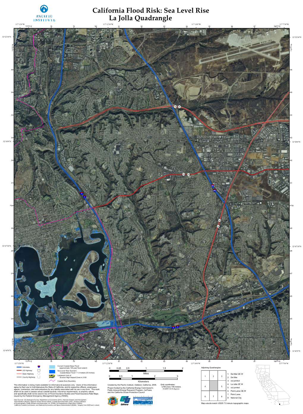 California Flood Risk: Sea Level Rise La Jolla Quadrangle 117°15’0