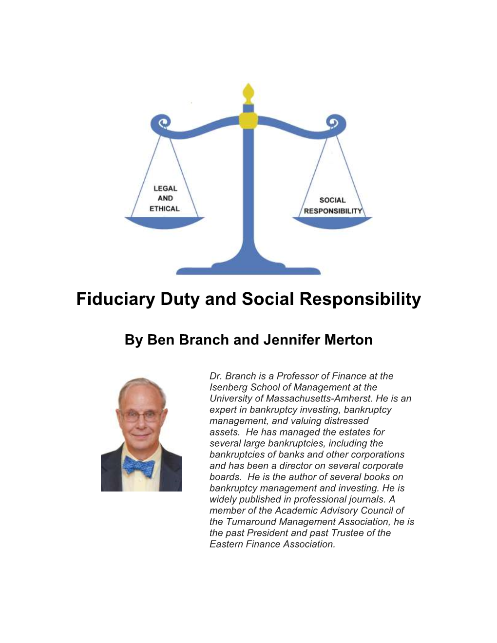 Fiduciary Duty and Social Responsibility